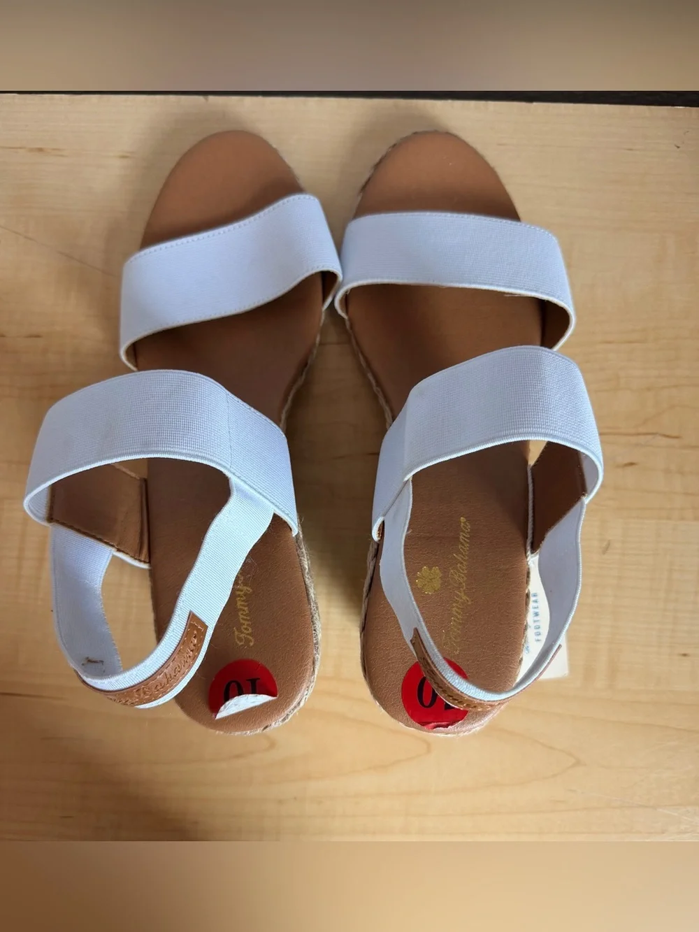 Tommy Bahama André Assous Allison Stretch-Linen Wedges White Sz 10